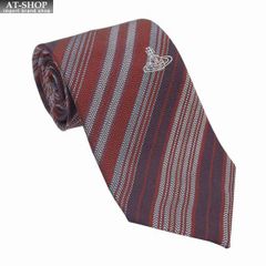 ヴィヴィアンネクタイ ヴィヴィアンウエストウッド Vivienne Westwood メンズ ネクタイ AW2024モデル 8.5cm ストライプ柄 BORDEAUX 誕生日 プレゼント ギフト