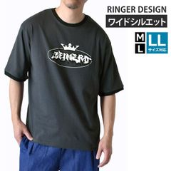 半袖Tシャツ 《2チャコール》新品 未使用 メンズ tシャツ リンガー 綿 ワイドシルエット グラフティ ロゴ ストリート ファッション【C5P】【メール便2】ファッション メンズ M L LL 春 夏 秋