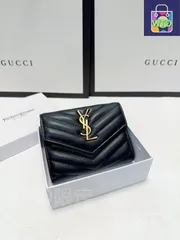 【今日WTO】Yves Saint Laurent イヴサンローラン 人気シームレスレザーウォレット クラシックデザイン、高耐久性-WTO輸入2-UMK64
