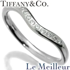 ティファニー エルサ・ペレッティ カーブド バンドリング 9P 指輪 ダイヤモンド Pt950 7号 TIFFANY&Co.  中古 プレラブド 返品OK
