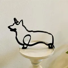 犬 トイプードル ワイヤークラフト ワイヤーアート - 風船をもって飛ぶ