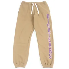 美品□DIOR DENIM TEARS ディオール オム デニムティアーズ 393J132A0815 ロゴワッペン エンブロイダリー スウェットパンツ ベージュ S イタリア製 正規品 メンズ