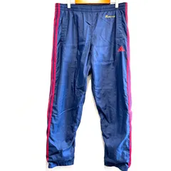 (^w^)b adidas アディダス パンツ ズボン ジャージ トラックパンツ サイドライン ロゴ刺繍 スポーツ トレーニング 運動 アウトドア レジャー リラックス ラフ 裾ファスナー ウエストゴム 紺色 ネイビー メンズ サイズL