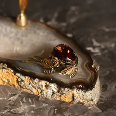 USA VINTAGE STONE LEAF DESIGN BROOCH/アメリカ古着ストーン葉っぱデザインブローチ