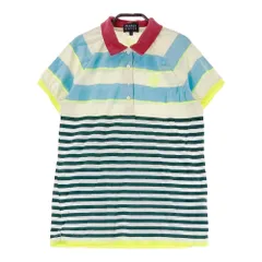 サイズ：1 PEARLY GATES パーリーゲイツ  半袖ポロシャツ ボーダー柄 ホワイト系 [240101422734] ゴルフウェア レディース ストスト