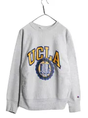 【お得なクーポン配布中!】 80s USA製 ★ チャンピオン リバースウィーブ カレッジ プリント スウェット メンズ L 古着 ヴィンテージ トレーナー 裏起毛 霜降り グレー