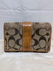 COACH 2つ折り財布 茶 シグネチャー コーチ 財布