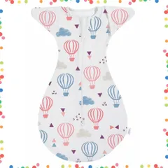 【特価商品】夏用 夏 新生児 バンブー コットン おくるみ メッシュ 手が出る ベビー モロー反射 スワドル 赤ちゃん スリーパー 安眠 [enne.] 夜泣き (バルーンバンブーメッシュ L)