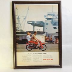 『ホンダ　HONDA』ビンテージ広告　60年代　フレーム付ポスター　当時物　④