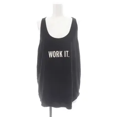 ケイトスペード KATE SPADE WORK IT バックギャザー タンクトップ プリント Uネック M 黒 ブラック /AT ■OSのサムネイル