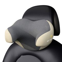 新品 Be Oshare ネックパッド 車 クッション ネックピロー ドライブ 旅行 車中泊 運転 ゲーミングチェア 在宅 実況 頸椎サポート 枕 U字型 日本販売店 日本人スタッフサポート (Be Oshare グレーXベージュ)