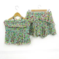 ジルスチュアート セットアップ 上下セットノースリーブブラウス ミニスカート 花柄 レディース M/4サイズ グリーン JILLSTUART 【中古】