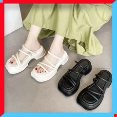 新品 厚底サンダル ストラップ 美脚 夏 夏物 サマーシューズ ボリュームソール靴 サンダル 履きやすい 【送料無料】