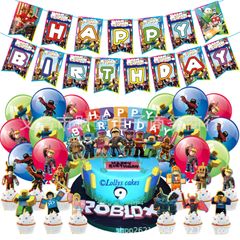 Roblox ロブロックスHAPPY BIRTHDAY ヌーブ君 C 風船 バースデー バルーン セット バルーン 誕生日 飾付け 装飾 冒険 ゲーム ヌーブくん SNS 写真 映え 子供 お祝い 撮影 パーティー ガーランド イベント ハッピー バースデイ