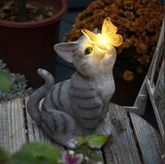 猫の形ソーラーライト イルミネーション 屋外用 屋外 明るいおしゃれ 省エネ 装飾 庭 芝生 玄関先 夜間自動点灯 消灯いい雰囲気出す 防水太陽光発電 LEDガーデンライト