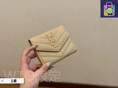 【本日限定特価】イヴ?サンローラン キャビアレザー ミディアムウォレット 13×10cm フルレザー 専用ボックス付き[本日特価|新品未使用品]