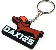 Kcyerz ダックス125 バイクキーホルダー 自転車 鍵キーホルダー リング ホンダ ダックスフント形ラバー dax 125キーホルダー ホンダ向け両面図案キーホルダー 友人 カップル 家族 プレゼント(ダックスフント全身)