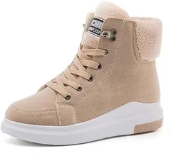 I Bee Stora レディース スノーブーツ 裏起毛 ショート ブーティー 裏ボア 23.5 cm( ベージュ,  23.5 cm)