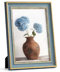 新品 Afuly 額縁 A4 フォトフレーム おしゃれ 写真立て アンティーク風 置き掛け兼用 ブルー ゴールド 賞状 額縁 縦横兼用 写真フレーム 結婚式 記念写真 誕生日 プレゼント 感謝状 栄誉証書 絵画 装飾