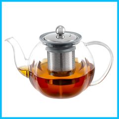 【新着商品】フルーツティー リーフティー 直火可 花茶 茶こし付き ステンレス 麦茶 大容量 茶ポット 紅茶ポット1000ml 透明 茶器 急須 きゅうす 耐熱ガラス ティーポット おしゃれ VKCHEF
