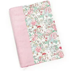 【新着商品】Kuai ブックカバー A5サイズ 調整可能 44.5×22.5cm 花柄 しおり付き 長さ調節 綿 布製 おしゃれ 可愛いい アンティーク ヴィンテージ (ピンクウサギ) 0