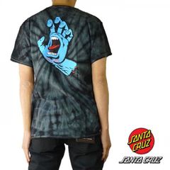 サンタクルーズ SANTA CRUZ 絞り染 タイダイ柄 半袖 スクリーミングハンド tシャツ メンズ レディース ユニセックス オールドスクール ロック パンク ファッション ユニーク ブラック 黒 ストリート スケーター系 サンタクルズ アメコミ