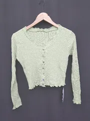 ◇ ◎ ●未使用● JUNOAH ジュノア タグ付き 長袖 ニット カーディガン ミントグリーン系 レディース P  【1406110004249】