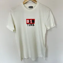 (^w^)b DIESEL ディーゼル クルーネック 半袖Tシャツ コットン 綿 TURB 手書き風 フロントプリント トップス シンプル アメカジ ストリート デイリー タウンユース オフホワイト 白 メンズ