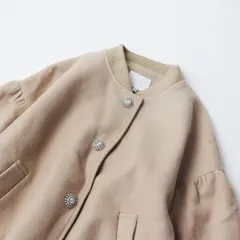 アナトリエ anatelier ビジューボタン ウール ブルゾン 38/ベージュ トップス 羽織り リブ 長袖 アウター 【2400013625388】のサムネイル