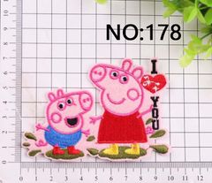 178ペッパピッグ とジョージ刺繍アイロンワッペン