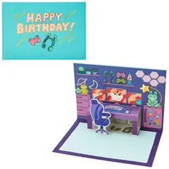 新品 サンリオ バースデーカード ゲーム部屋 グリーティングカード 海外輸送可 BD162-3 SANRIO 950564