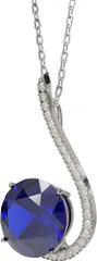 ZURSANA レディースペンダントネックレスS925シルバー 誕生石ジュエリー 女性への贈り物 結婚記念日のプレゼントに Dark Blue( ダークブルー)