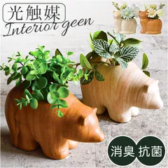 ☆ 光触媒 インテリアグリーン WDポット アニマル 光触媒 フェイクグリーン イミテーション 消臭 抗菌 造花 陶器 木目調 アニマル インテリアグリーン 植物 飾る 飾り 置物 置き物 インテリアプランツ おしゃれ 癒し 癒やし 寝室 和室 リビング
