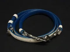 ■美品■ COACH コーチ レザー ショルダーストラップ バッグ用 肩掛け 斜めがけ レディース メンズ アイボリー系×ブルー系 BC2021