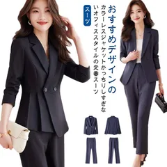 オールシーズン 卒業式 パンツ スーツ ビジネス スーツ 入学式 スーツ セレモニースーツ 母 卒園式 入園式 服装 母親 結婚式 セットアップ フォーマルスーツ パンツスーツ 通勤 OL 黒 レディ#lucky596455