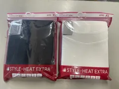 GU WOMEN スタイルヒートエクストラXL ワイドネックT（長袖） 白、黒２枚セット 未使用 M00076