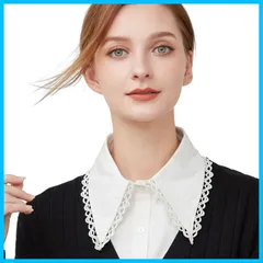 【新着商品】重ね着 ストール 大人可愛い マフラー カーディガン風 ブラウス襟 レース トップス つけ衿 肩かけ つけ襟 レイヤード レディース 付け衿 つけえり 付け襟 [§SEYIXU]