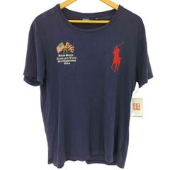 ラルフローレン ハワイ 刺繍 Tシャツ L インディゴ ブルー アロハ 