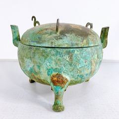 中国 古竹彫刻 獣摘饕餮文 香炉 鼎 V R8107 - メルカリ