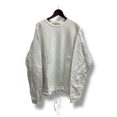 REMI RELIEF レミレリーフ クルーネックスウェット トレーナー 裾ドローコードス ホワイト コットン トップス サイズL メンズ recollect有明ガーデン店 38 B9393