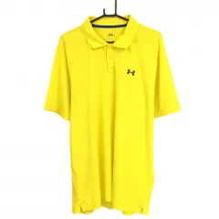 アンダーアーマー 半袖ポロシャツ イエロー×グレー ロゴ刺しゅう  メンズ 4XL ゴルフウェア 大きいサイズ UNDER ARMOUR