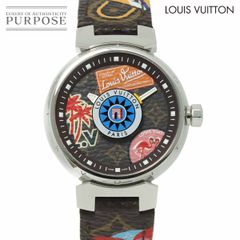 ルイ ヴィトン LOUIS VUITTON タンブール ワールドツアー QA061 レディース 腕時計 ブラウン クォーツ ウォッチ Tambour 90232406