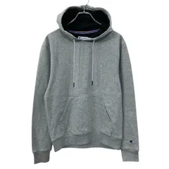 Champion 無地 スウェット パーカー S ライトグレー チャンピオン 裏起毛 ワンポイント刺繍 袖ワッペン 古着卸 アメリカ仕入 a708-6090