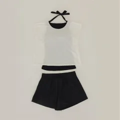 ☆ ホワイト ☆ M ☆ 水着 レディース 体型カバー 水着 体型カバー 半袖 ラッシュガード セパレート スイムウェア ショートパンツ 女性 女子 シンプル バックリボン おしゃれ オシャレ 通気性 トップス かわいい 可愛い 紫外線対策 ジム 水泳