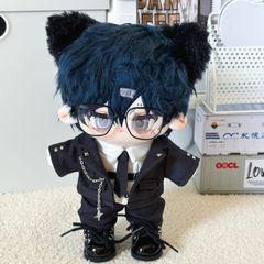 ぬいぐるみ服 20cm 着せ替え 黒 推しぬい 綿人形 棉花娃娃 ちびぬい服 ちびぐるみ 推し活 コットンドール cotton doll-A3408