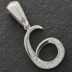 ペンダントトップ メンズ 18金 K18WG 喜平用 ペンダントヘッド ホワイトゴールド ダイヤモンド 数字 ナンバー 6 ネックレストップ バチカン大 日本製 刻印入り 鑑別書付き【アクセサリーマート/メルカリShops店】