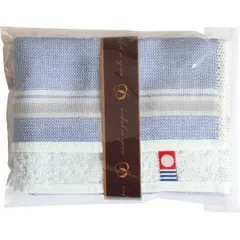 【新品・2営業日で発送】今治 パイル＆ガーゼハンカチ(袋入) ネイビー