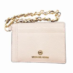 マイケルコース MICHAEL KORS 美品 チェーンストラップ付き パスケース カードケース ロゴ レザー ピンク /HO ☆AA★のサムネイル