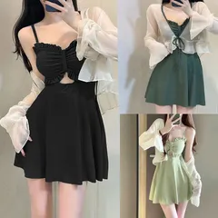 体型カバー水着 レディース ビキニ uvカット カーディガン ワンピース 2点セット オトナ女子 大人 ママ水着 かわいい フリル お尻 盛れる おしゃれ 露出控えめ セクシー 温泉 海水浴 旅行 dbcj123