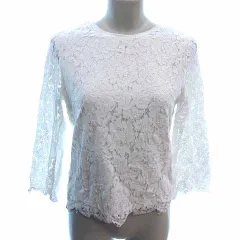ロペピクニック ROPE Picnic ブラウス 総レース 七分袖 38 M 白 ホワイト /YK